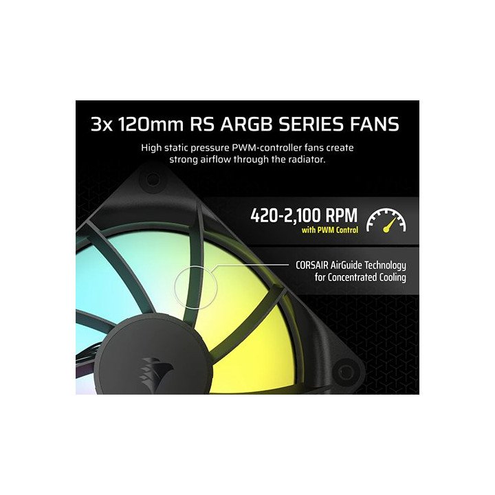 קירור נוזלי למעבד Corsair NAUTILUS 360 RS ARGB 360mm בצבע שחור