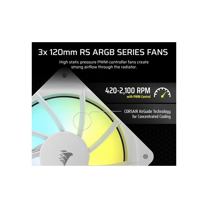 קירור נוזלי למעבד Corsair NAUTILUS 360 RS ARGB 360mm בצבע לבן