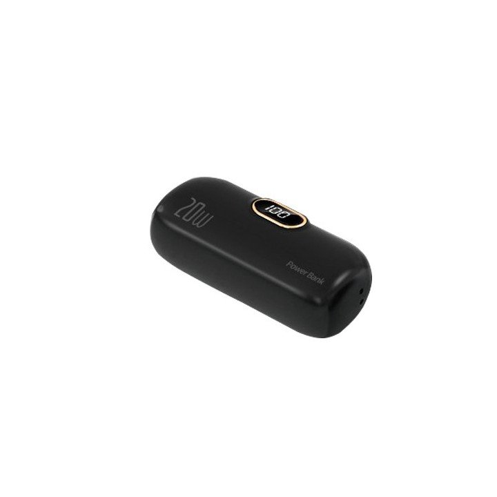 סוללת גיבוי קומפקטית - טעינה מהירה Powerbank 5000mAh 20w - צבע שחור - 