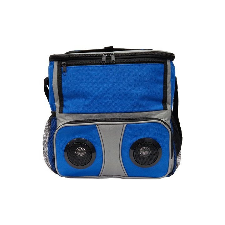 תיק צידנית עם רמקולים בלוטוס מובנים Boxer Bluetooth - בצבע כחול ואפור