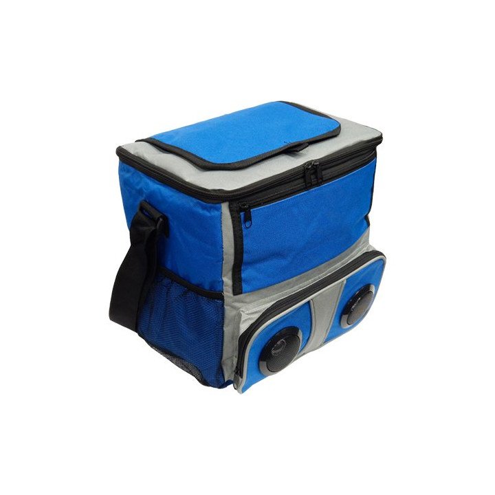 תיק צידנית עם רמקולים בלוטוס מובנים Boxer Bluetooth - בצבע כחול ואפור