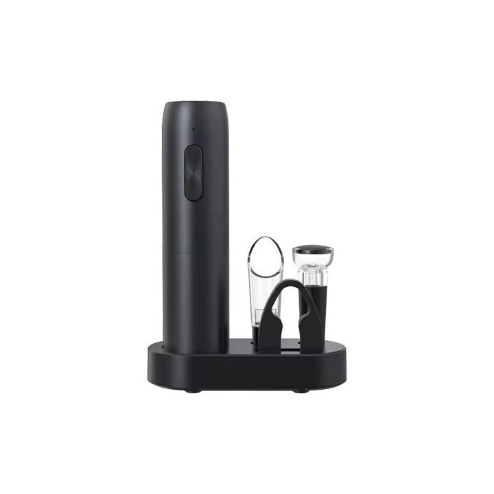 פותחן יין חשמלי נטען Super Home כולל סט אביזרים, בצבע שחור