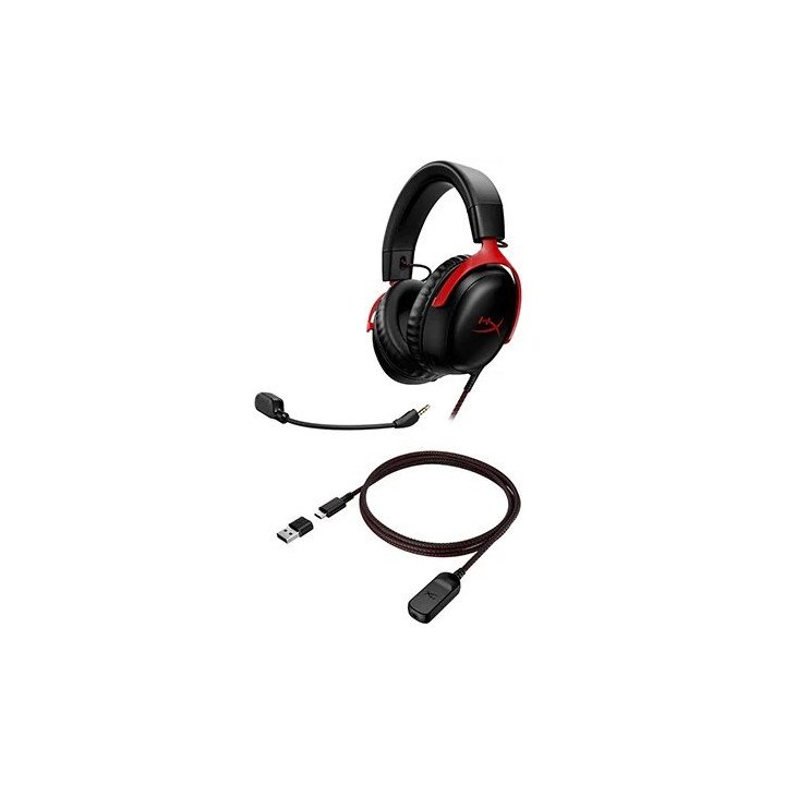 אוזניות גיימינג הייפר איקס קלאוד HyperX Cloud III בצבע שחור ואדום