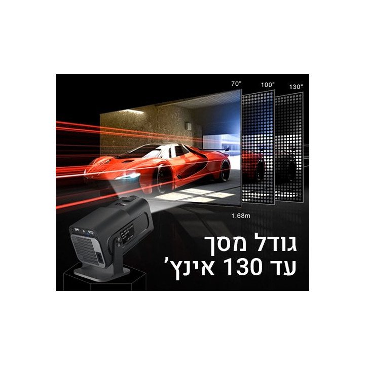 מקרן חכם עם מערכת הפעלה Full HD 1080P Android 11 עד 130 אינץ Super TV 