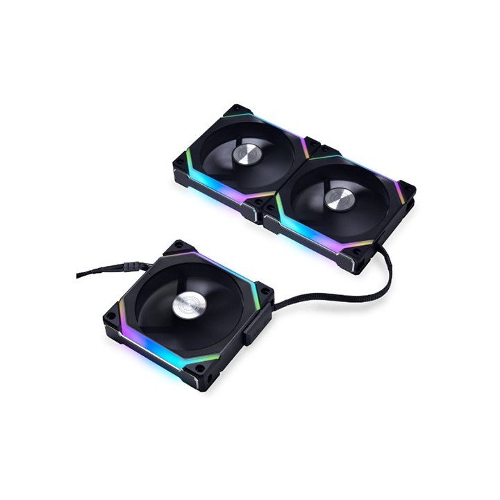 3 מאווררים למארז 12 ס''מ Lian Li UNI FAN SL V2 – צבע שחור – תאורת RGB