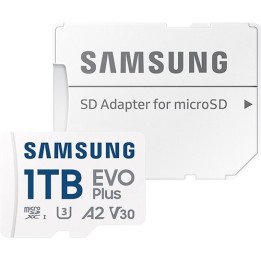 כרטיס זכרון עם מתאם Samsung Evo Plus Micro SDXC UHS-I - דגם MB-MC1T0SA