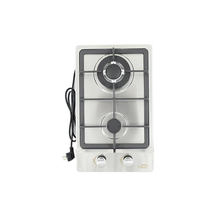 כיריים גז 2 להבות דומינו בגימור נירוסטה Chef GB3005SS 29x51