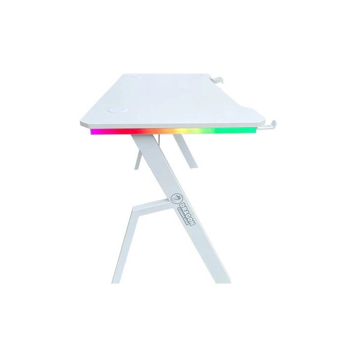 שולחן גיימינג תאורת RGB אורך 120 סמ לבן דרגון Dragon TR – משלוח חינם