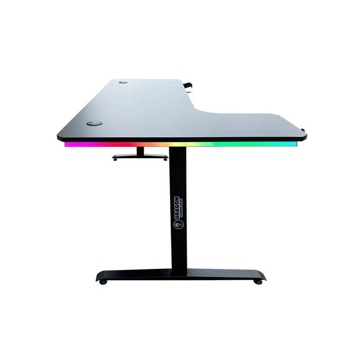 שולחן גיימינג פינתי שמאל תאורת RGB שחור 160*100 סמ דרגון Dragon – משלו