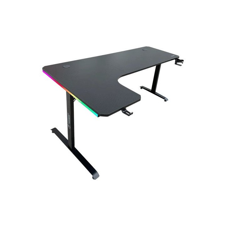שולחן גיימינג פינתי שמאל תאורת RGB שחור 160*100 סמ דרגון Dragon – משלו