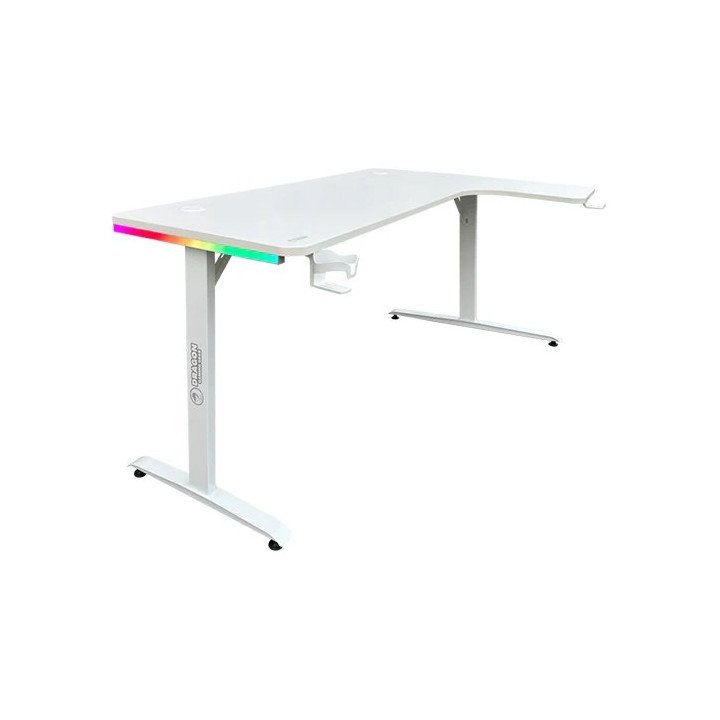 שולחן גיימינג פינתי ימין תאורת RGB לבן 160*100 סמ דרגון Dragon – משלוח