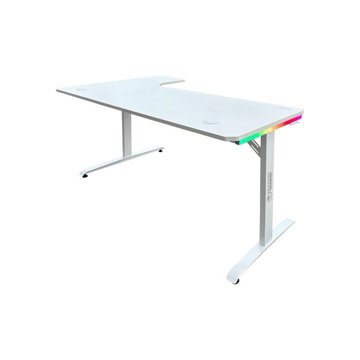 שולחן גיימינג פינתי ימין תאורת RGB לבן 160*100 סמ דרגון Dragon – משלוח