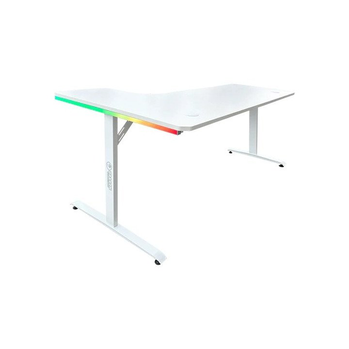 שולחן גיימינג פינתי ימין תאורת RGB לבן 160*100 סמ דרגון Dragon – משלוח