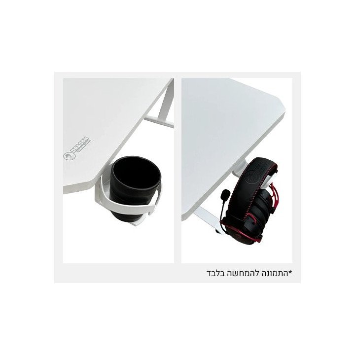 שולחן גיימינג פינתי ימין תאורת RGB לבן 160*100 סמ דרגון Dragon – משלוח