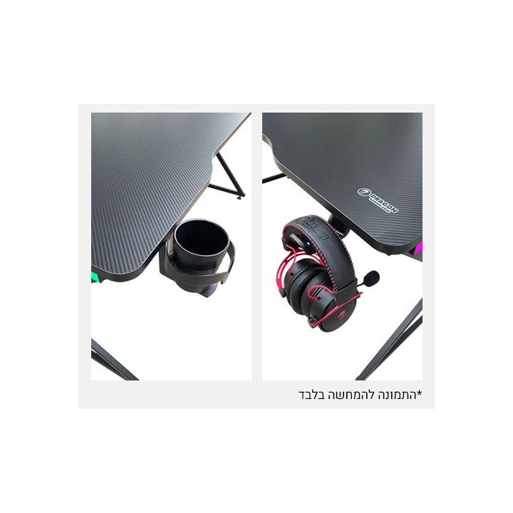 שולחן גיימינג עם תאורת RGB שחור 150 סמ דרגון Dragon TK – משלוח חינם