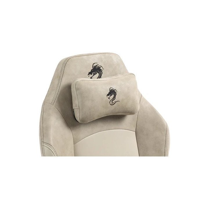 כיסא גיימינג ALPINE דמוי עור בז' וקרם דרגון Dragon – משלוח חינם