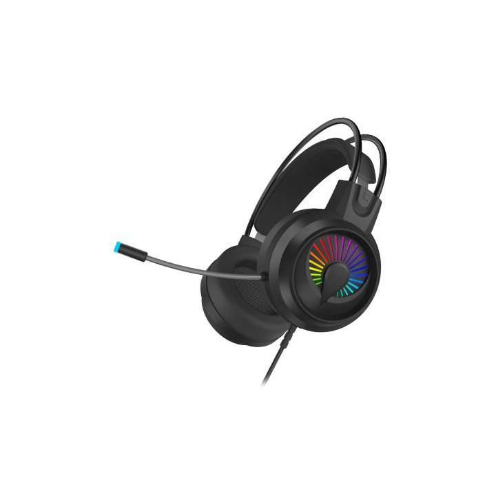 אוזניות גיימינג חוטיות עם תאורת RGB ריפוד נוח ודרייבר גדול 40 מ''מ Miz
