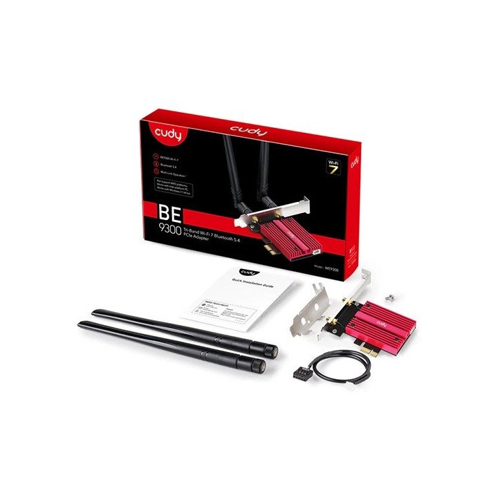 מתאם רשת אלחוטי Cudy WE9300 BE9300 Wi-Fi 7 Bluetooth 5.4 PCI-E – למחשב