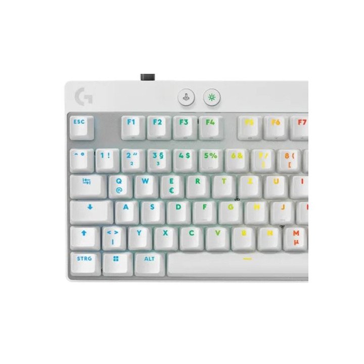 מקלדת גיימינג חוטית Logitech PRO X TKL RAPID בצבע לבן