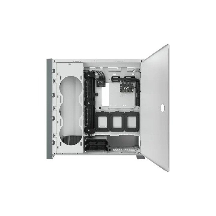 מארז מחשב Corsair iCUE 5000X RGB Tempered Glass בצבע לבן