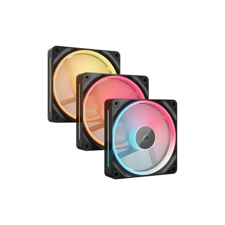 3 מאווררים למארז 12 ס''מ Corsair iCUE LINK LX120-R RGB בצבע שחור