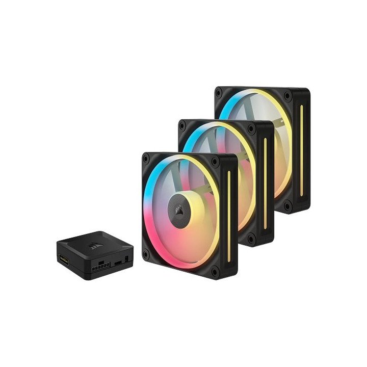 3 מאווררים למארז 12 ס''מ Corsair iCUE LINK LX120-R RGB בצבע שחור