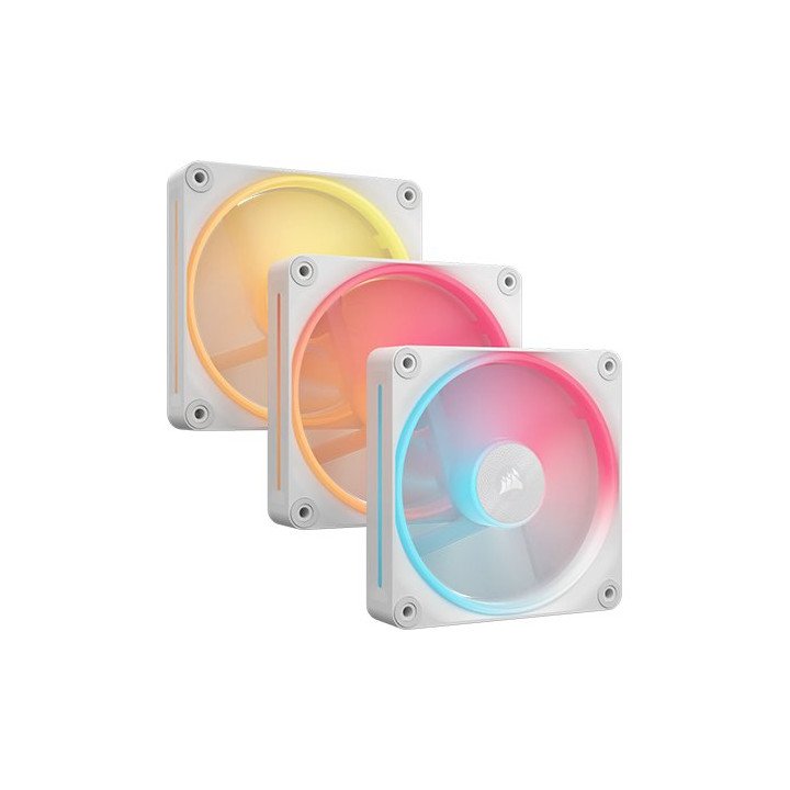 3 מאווררים למארז 12 ס''מ Corsair iCUE LINK LX120-R RGB בצבע לבן