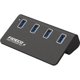 מפצל USB 3.0 עם 4 יציאות - כולל ספק כח - FIDECO H418