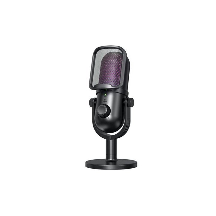 מיקרופון גיימינג קונדנסר - תאורת RGB חיבור USB-C וכניסה לאוזניות  - Iv