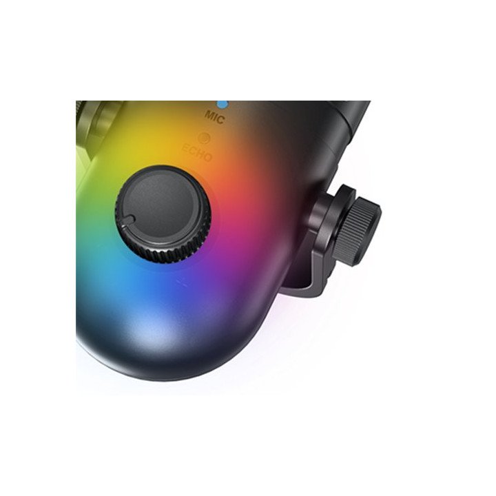 מיקרופון גיימינג קונדנסר - תאורת RGB חיבור USB-C וכניסה לאוזניות  - Iv