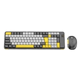 סט אלחוטי Super Gaming QW06 Bluetooth+2.4GHZ שחור לבן צהוב