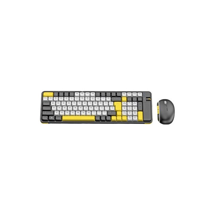 סט אלחוטי Super Gaming QW06 Bluetooth+2.4GHZ שחור לבן צהוב
