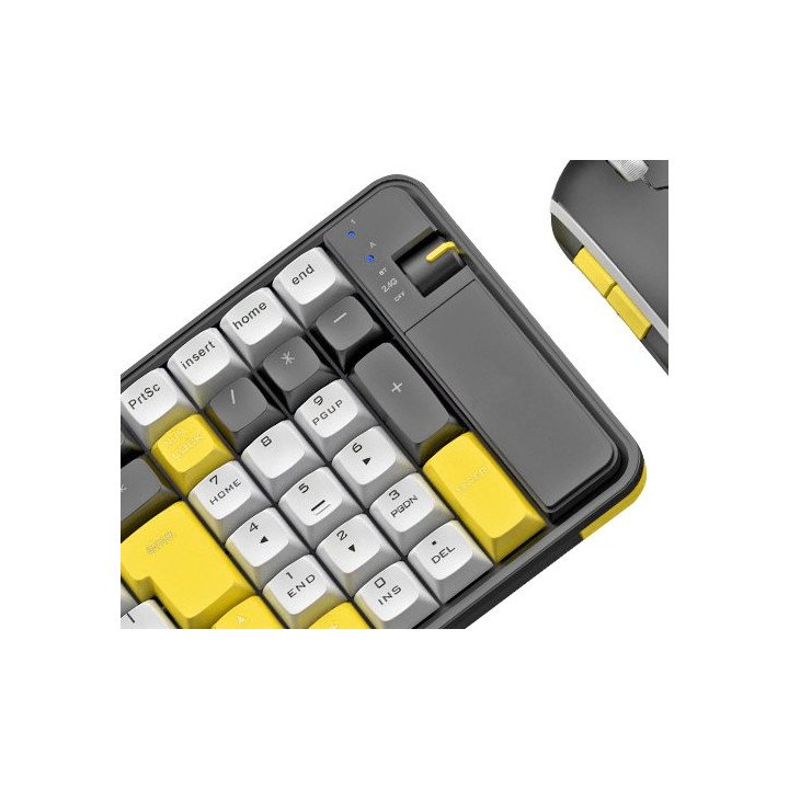 סט אלחוטי Super Gaming QW06 Bluetooth+2.4GHZ שחור לבן צהוב