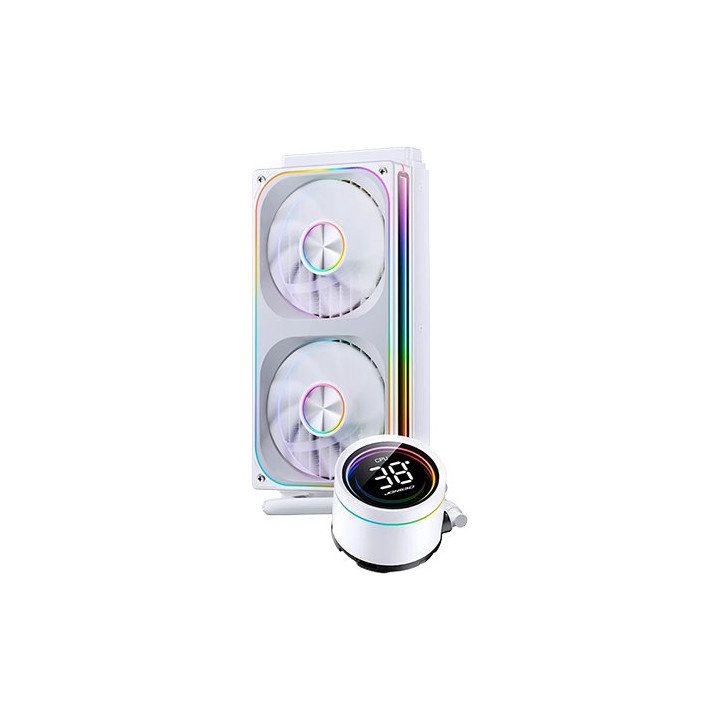 קירור נוזלי למעבד עם צג טמפרטורה Jonsbo TH-240 White ARGB 240mm בצבע ל