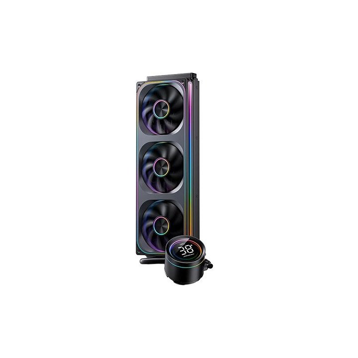 קירור נוזלי למעבד עם צג טמפרטורה Jonsbo TH-360 Black ARGB 360mm בצבע ש