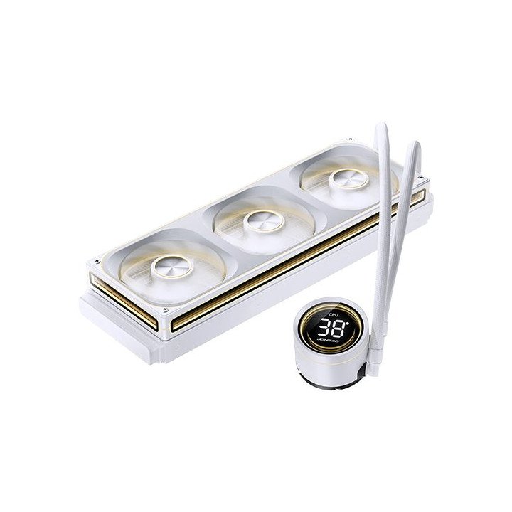 קירור נוזלי למעבד עם צג טמפרטורה Jonsbo TH-360 White ARGB 360mm בצבע ל