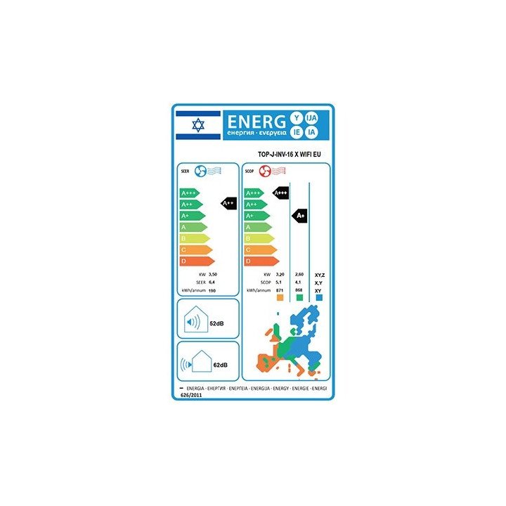 מזגן טורנדו אינוורטר Tornado TOP J INV 16 X WIFI EU 11,942BTU – משלוח 