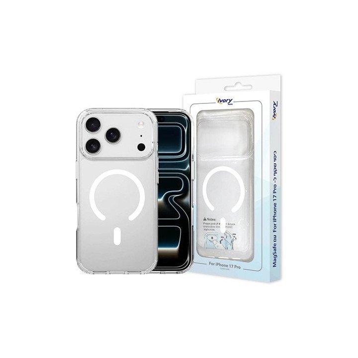 מגן לאייפון 17 פרו MagSafe שקוף Super Mobile