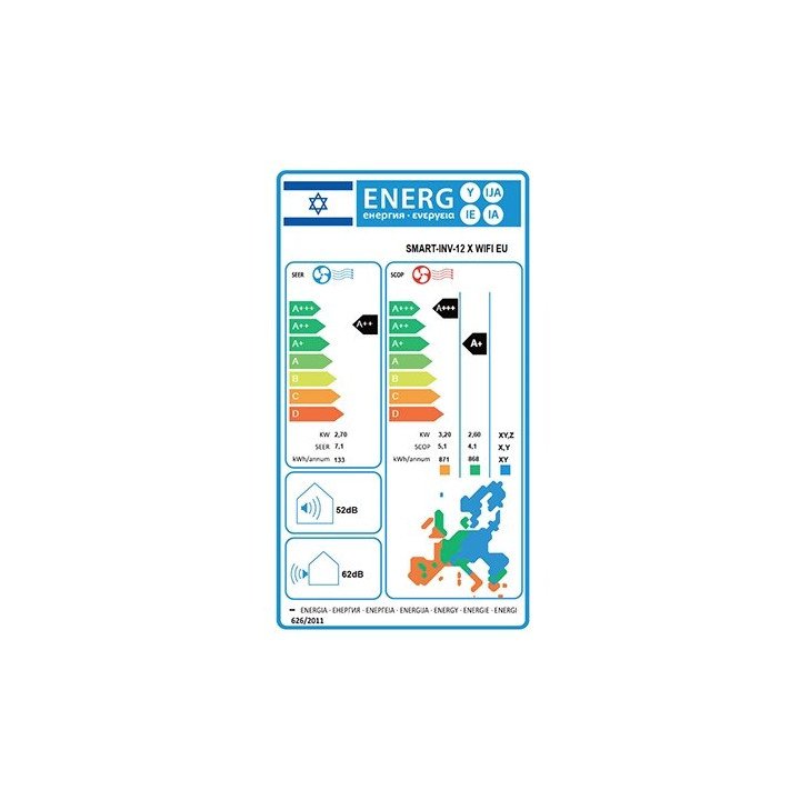 מזגן טורנדו אינוורטר Tornado Smart Inverter 12X WIFI EU 9,212BTU – משל