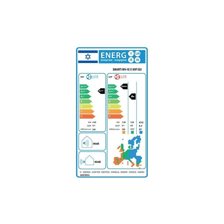 מזגן טורנדו אינוורטר Tornado Smart Inverter 18X WIFI EU 15,013BTU – מש