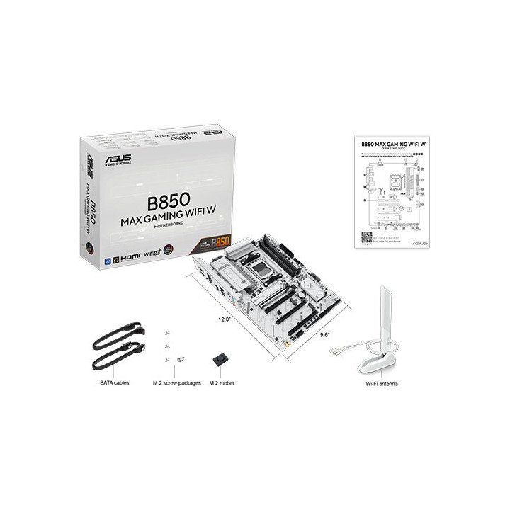 לוח אם ASUS B850 MAX GAMING WIFI W DDR5 ATX AM5 AMD - לבן