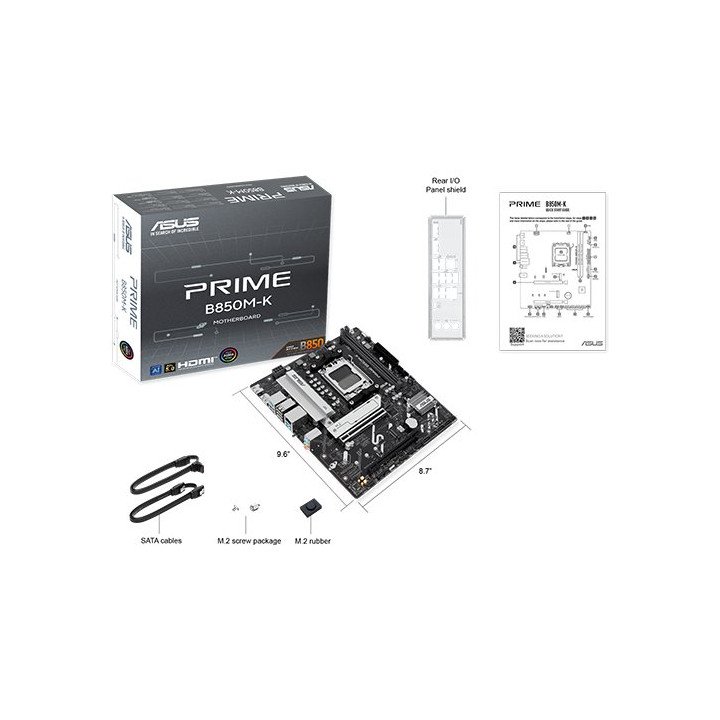 לוח אם ASUS PRIME B850M-K DDR5 mATX AM5 AMD