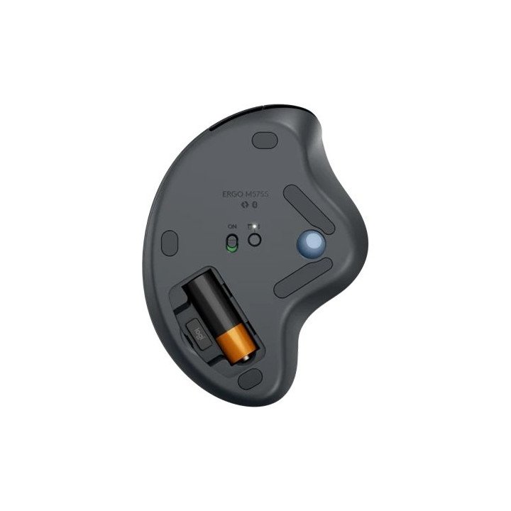 עכבר אלחוטי ארגונומי Logitech ERGO M575S - צבע גרפיט כדור כחול
