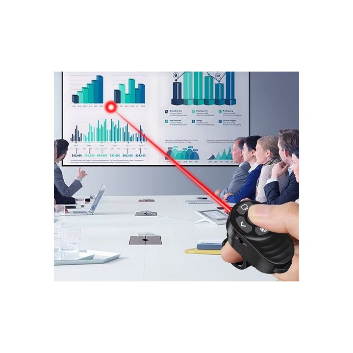 שלט מצגות אצבע אלחוטי נטען  Super Peripherals Laser Presentation Remot