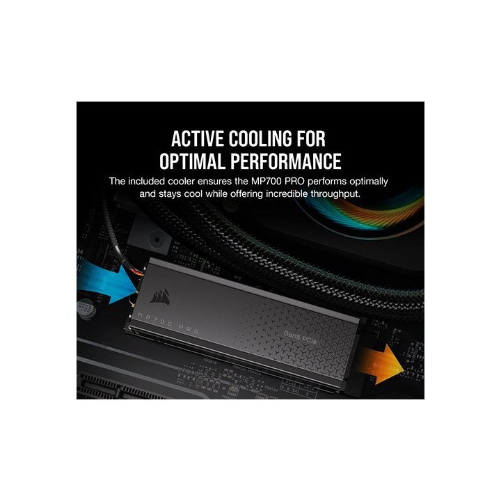 כונן SSD עם קירור Corsair MP700 PRO 2TB PCIe Gen5x4 NVMe 2.0 M.2