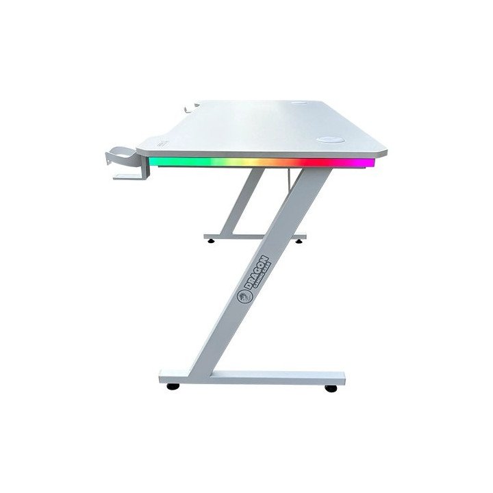שולחן גיימינג לבן עם תאורת RGB דרגון 120 סמ Dragon TZ – משלוח חינם