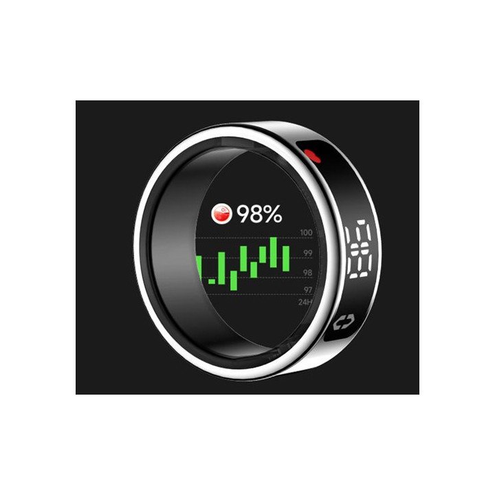 טבעת ספורט חכמה לסמארטפון - מידה #10 - M - כסוף- Super Mobile Sy01
