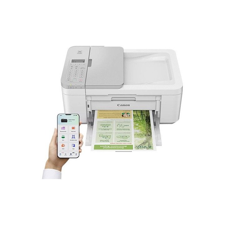 מדפסת משולבת אלחוטית צבעונית קנון Canon PIXMA TR4756i בצבע לבן