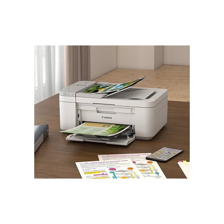 מדפסת משולבת אלחוטית צבעונית קנון Canon PIXMA TR4756i בצבע לבן