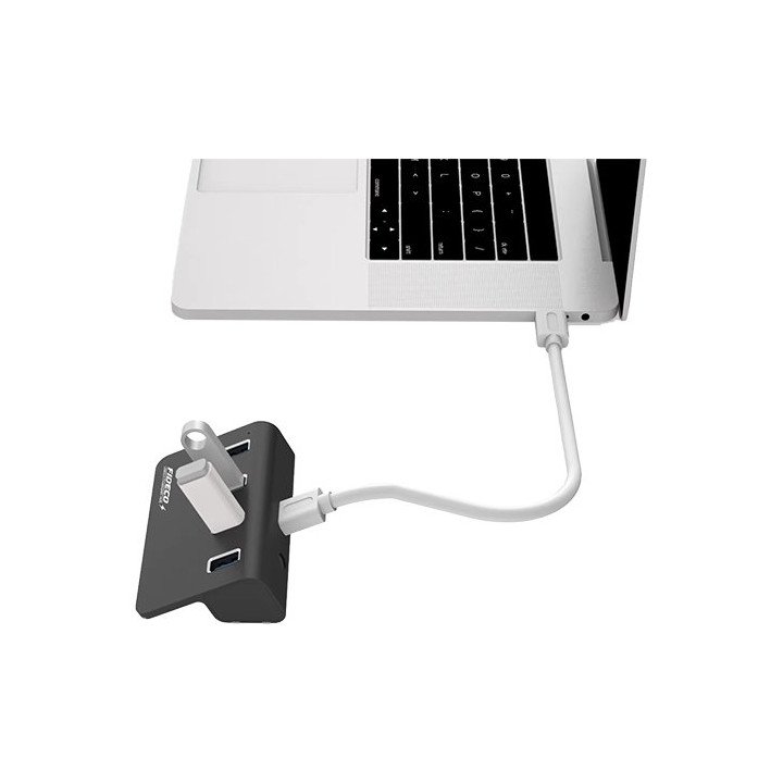 מפצל USB 3.2 Gen2 עם 4 יציאות - כולל ספק כח - FIDECO H418S